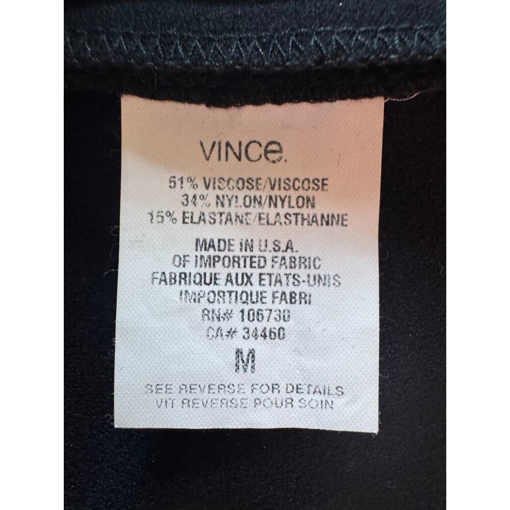 Vince Jet Black Midweight Knit Bodycon Long Sleeve Dress Medium M EUC Winter - Picture 10 of 12